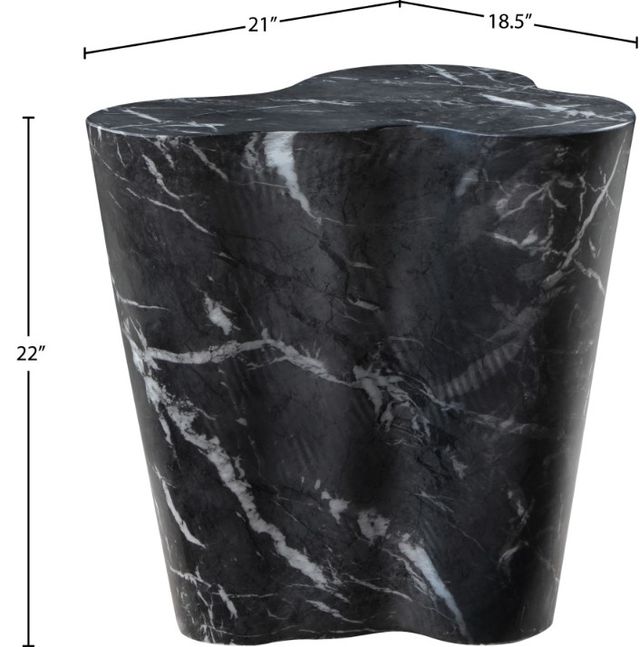 Meridian Furniture Monza Black Marble End Table-4