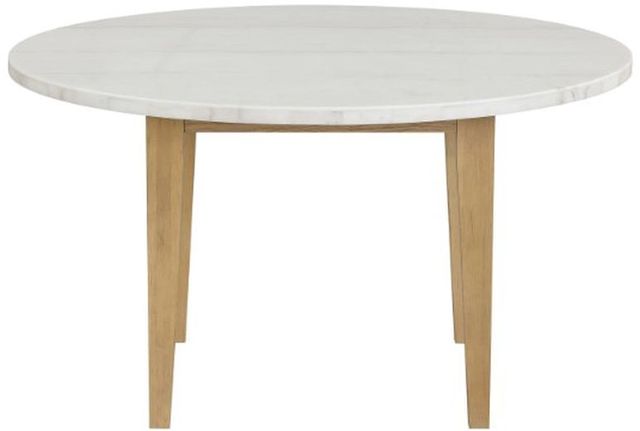 New Classic® Home Furnishings Essence White Marble Round Table Top with Natural Base-2