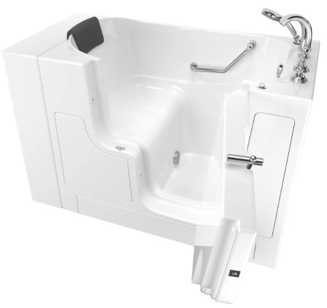 American Standard Gelcoat White 30” x 52” Walk-in Tub with Soaker System - Right-Hand Drain with Faucet-0