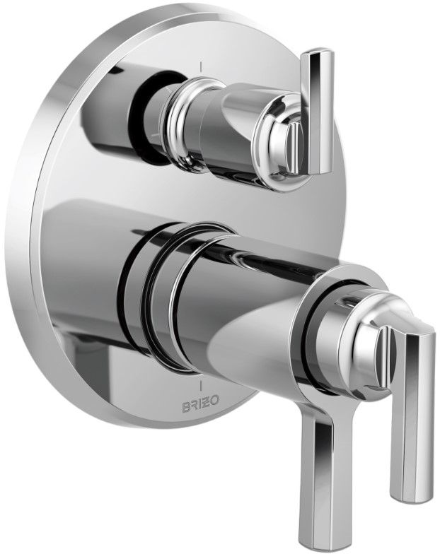 Brizo Levoir® Polished Chrome TempAssure® Thermostatic Valve With Integrated 3-Function Diverter Trim-0