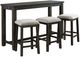 Elements International Stone Occasional 4-Piece Charcoal Occasional Bar Table Set-0