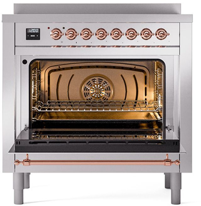 Ilve® Nostalgie II Series 36" Stainless Steel Pro Style Induction Range-2