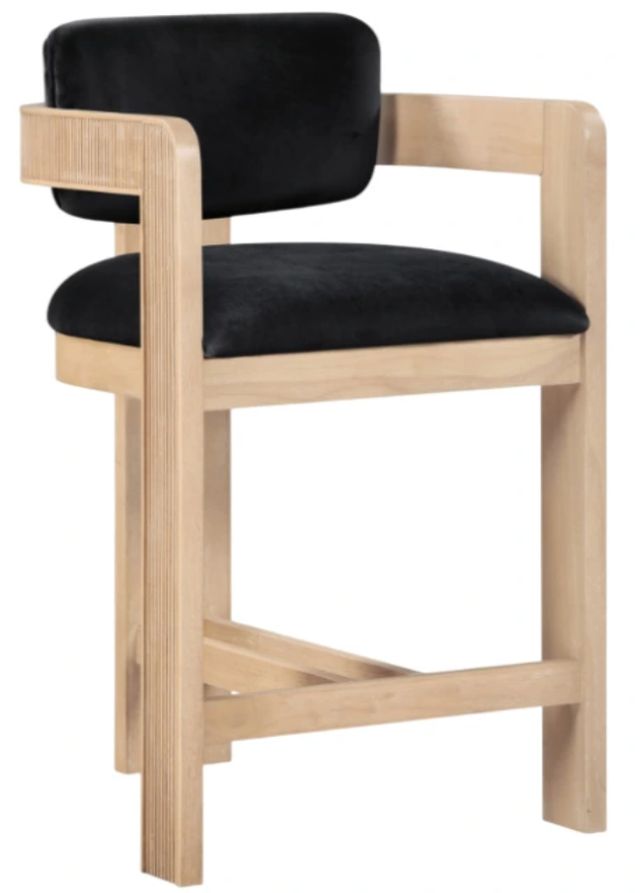 Meridian Furniture Sacha Black/Natural Upholstered Counter Stool-0