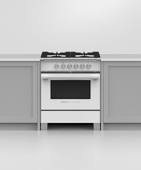 Fisher & Paykel 30" White Pro Style Natural Gas Range-4