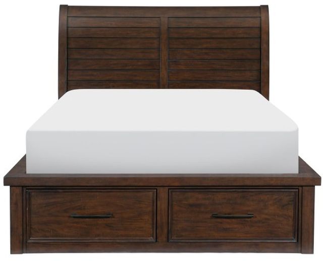 Homelegance® Logandale Brown Eastern King Sleigh Storage Bed-2