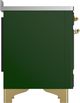 Ilve® Majestic III 48" Emerald Green Pro Style Induction Range with Triple Glass Door and Brass Trim-4