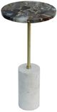 A & B Home Black Stone Side Table with White Marble Base -0