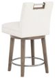 Fairfield® Customizable Entree Dining Nickel Metal Pull Short Back Swivel Counter Stool-3