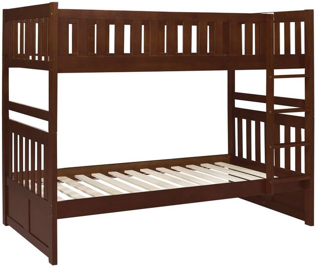 Homelegance® Rowe Dark Cherry Twin/Twin Bunk Bed-1