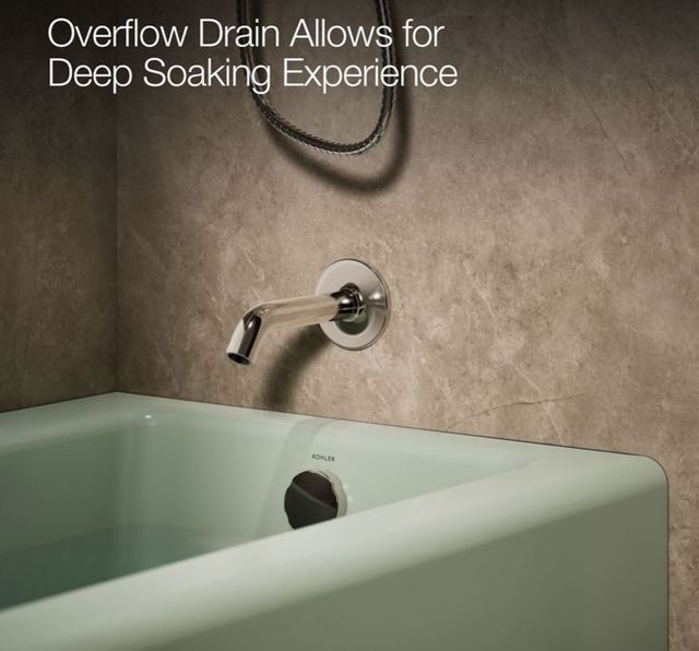 KOHLER® Bellwether® Aspen Green 60" x 30.25" Alcove Bath - Right Drain-4