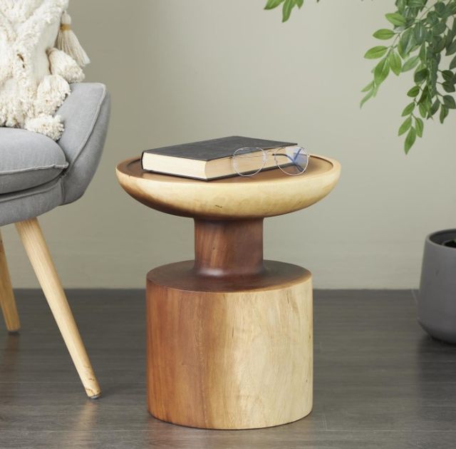 Deco Marche Brown 16'' Side End Accent Table-3