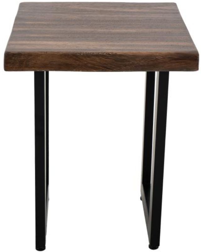 International Furniture Direct Riverwood Brown Chairside Table with Black Base-3