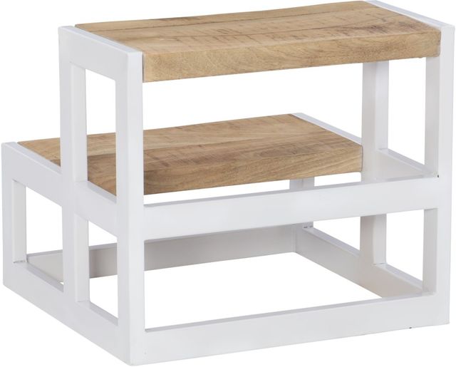 Powell® Blythe Natural/White Bed Steps-2