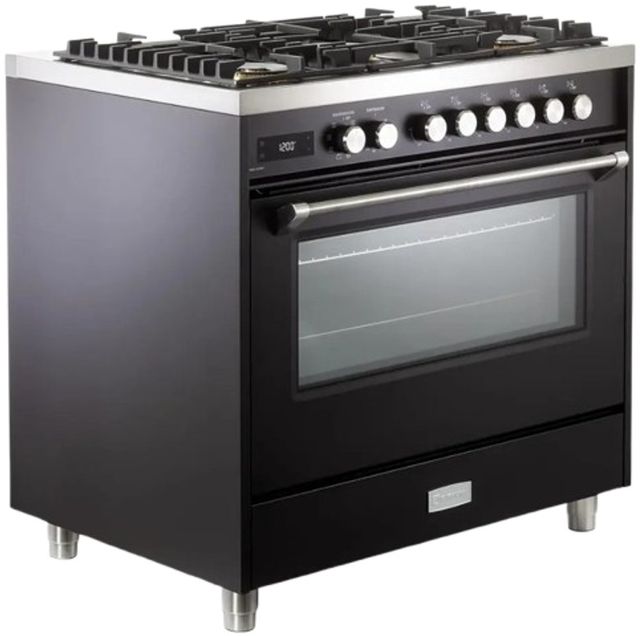 Verona® Ultima 36" Matte Black Pro Style Dual Fuel Range-1