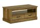 Monarch Specialties Inc. Dark Brown 42" Knotty Oak Coffee Table with 2 Doors-0