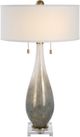 Uttermost® Cardoni Bronze/Gloss White Glass Table Lamp-0