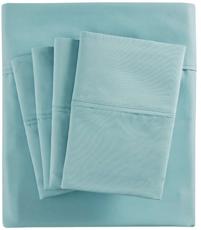 Olliix by Madison Park 6 Piece Aqua Queen 800 Thread Count Cotton Rich Sateen Sheet Set-0