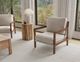 International Furniture Direct Milan Ivory/Lacquer Brown Accent Chair-2
