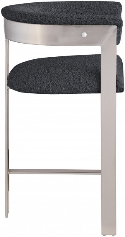 Meridian Furniture Romeo Black Boucle Counter Stool-2