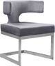 Meridian Furniture Alexandra Grey/Chrome Velvet Dining Chair-0
