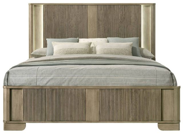 ACME Furniture Lakkari Antique Oak Queen Panel Bed-3