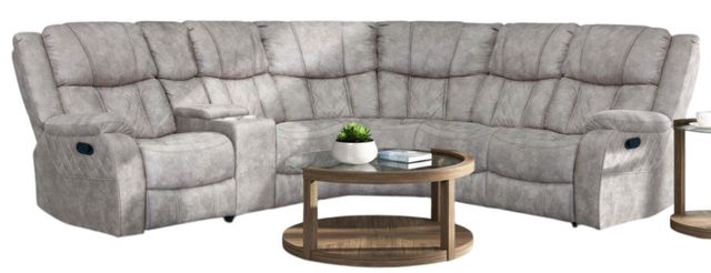 Albany Industries 3-Piece Lux Pewter Manual Reclining Sectional -0