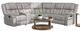 Albany Industries 3-Piece Lux Pewter Manual Reclining Sectional -0