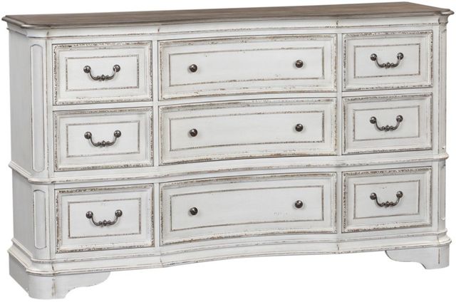 Liberty Furniture Magnolia Manor Antique White/Weathered Bark 68" Dresser-0