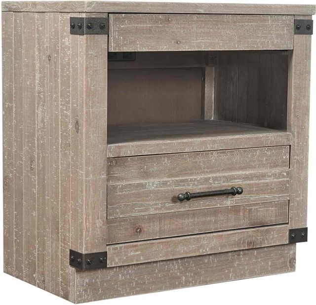 aspenhome® Foundry Weathered Stone Nightstand-0