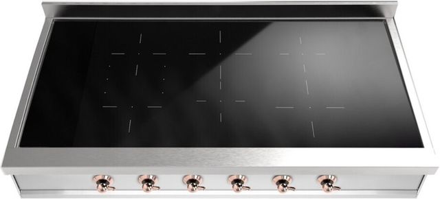 Ilve Nostalgie II 48” Stainless Steel Induction Rangetop with 6 Elements and Copper Trim-0