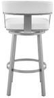 Armen Living Cohen Silver/White 30" Swivel Bar Stool-2