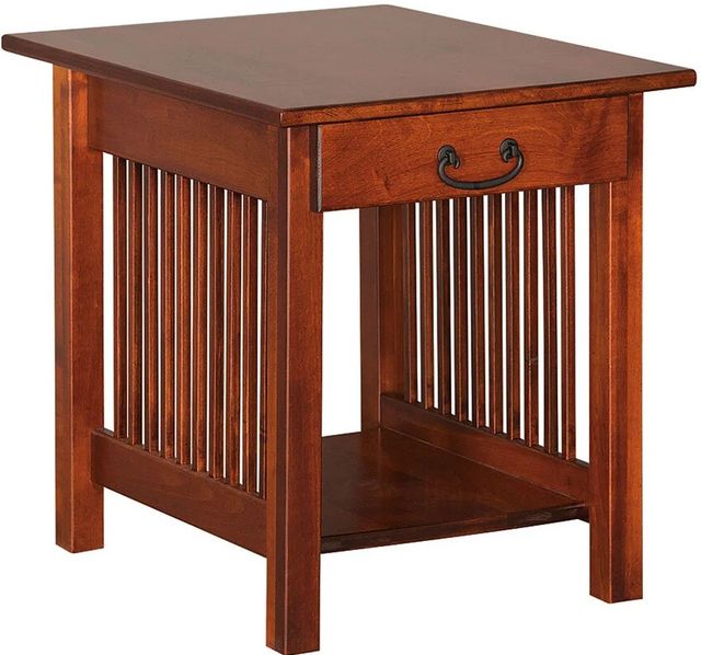 Country Classic Collection Customizable Mission End Table with Drawer-0