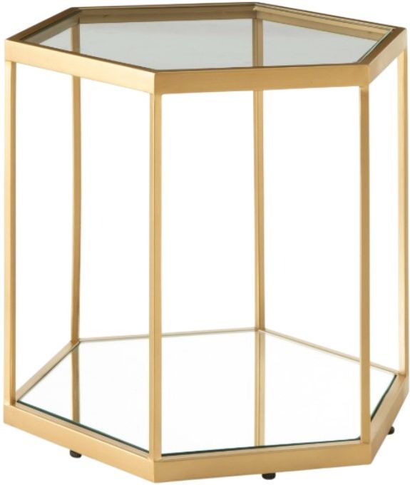 Signature Design by Ashley® Veerwick Glass Top Cocktail Table with Gold Base-0