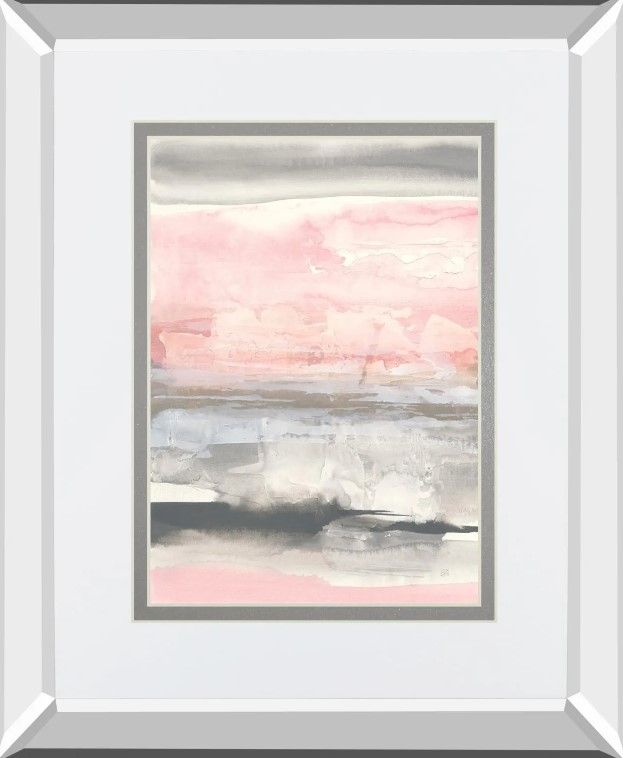 Classy Art Charcoal and Blush II By Chris Paschke Mirror Framed Wall Art-1