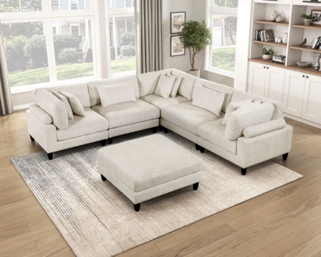 Homelegance® Robstown 6-Piece Beige Modular Sectional with Ottoman-1