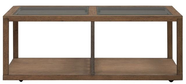 Liberty Furniture Bayhill Trellis Glass Top Cocktail Table with Black/Honey Base-2
