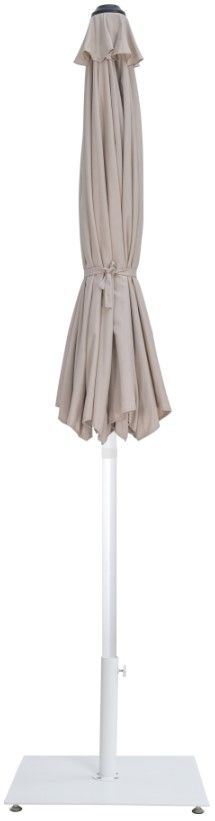 Meridian Furniture Fiji Beige/Matte White Aluminum Outdoor Patio Umbrella and Base-1
