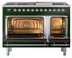 Ilve® Nostalgie II Noblesse 48'' Emerald Green Pro Style Dual Fuel Range with Chrome Trim-2