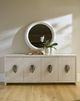 Universal Explore Home™ Oasis White Sandblasted Quartered Pine 86" Shoreline Credenza-1