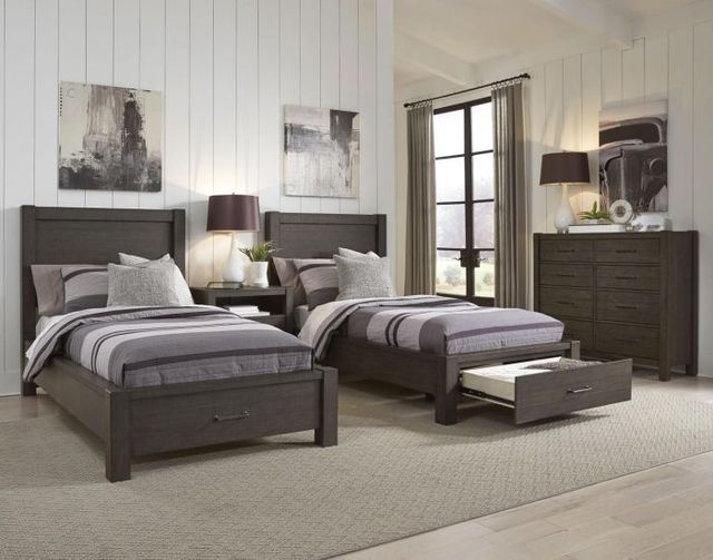 aspenhome® Mill Creek Carob Youth Twin Panel Storage Bed-2