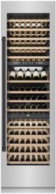 ZLINE Autograph Edition 24 in. 12.4 Cu. Ft. Triple Zone 100 Bottle Column Wine Cooler in Stainless Steel and Matte Black Accents-2