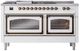 Ilve® Nostalgie II Noblesse 60'' Custom RAL Color Pro Style Dual Fuel Range with Burnished Trim-1