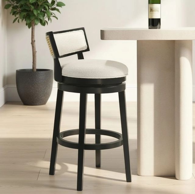 Armen Living Noely Black/White Barstool-1