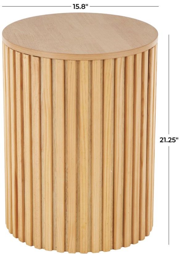Deco Marche Brown Side Table with Slatted Base-1