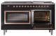 Ilve® Nostalgie II Noblesse 60'' Glossy Black Pro Style Dual Fuel Range with Copper Trim-4