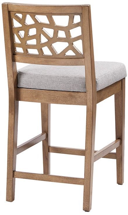 Olliix by INK+IVY Light Grey Crackle Bar Stool-3
