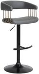 Armen Living Calista Gray/Black Upholstered Adjustable Bar Stool-0