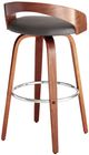 Armen Living Sonia 4-Piece Gray/Walnut Barstool Set-4