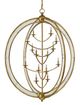 Currey & Company Aphrodite Gold Granello/Antique Mirror Orb Chandelier-0