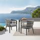 Armen Living Zella Light Gray Aluminum/Rope Outdoor Dining Arm Chair-1